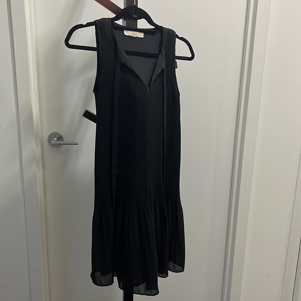 Fun black formal dress with tie neck